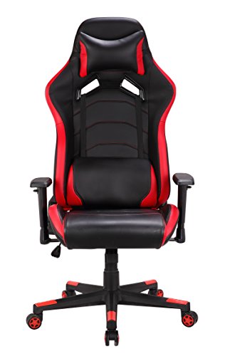 IntimaTe WM Heart Gaming Stuhl，Schreibtischstuhl Bürostuhl Computerstuhl Racing Stuhl Sportsitz Chefsessel Drehstuhl mit verstellbare Armlehnen (rot)