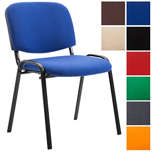 CLP Konferenzstuhl KEN V2 mit Stoffbezug und hochwertiger Sitzpolsterung | Robuster und stapelbarer Besucherstuhl | In verschiedenen Farben erhältlich Blau