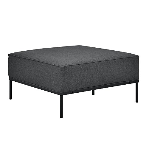 [en.casa]® Individuell integrierbarer Sofa Hocker dunkelgrau - für Wohnlandschaft - bestehend aus Gestell und bequemen Polsterkissen - Textil