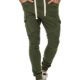 Hachiro Herren Jogger Jeans Biker Style Denim (W30, Khaki)