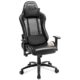 Merax® Gamingstuhl Racing Schreibtischstuhl Computerstuhl Racer Gaming Chair Mundtot Bequem Bürostuhl Drehstuhl Sportsitz mit Kissen PU Kunstleder+Samt Armlehnen einstellbar Belastbar bis 150kg Schwarz-Weiß