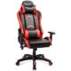 Merax Gamingstuhl Schreibtischstuhl Bürostuhl Gaming chair Drehstuhl Racingstuhl Sportsitzstuhl mit Kissen PU Kunstleder Armlehnen einstellbar Belastbar bis 150kg (rot)