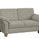 Cavadore 5202 2-Sitzer Boorkumoo im Landhausstil / Landhaus Couch mit Federkern / Landhaus Sofa Garnitur / Füße: Holzfüße Buche natur / Größe: 156 x 87 x 88 cm (BxHxT) / Farbe: Strukturstoff in Natur (weiß/beige)