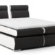 B-famous Boxspringbett Monaco, 180x200 cm, PU Kunst-Leder, schwarz/weiß