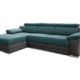 CAVADORE Ecksofa Xenit mit Bett und Kopfteilverstellung/Eckcouch mit Schlaffunktion und Wellenunterfederung/Modernes Design/Größe: 271 x 81-94 x 168 cm (BxHxT)/Farbe: Türkis - Grau