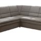 Cavadore Ecksofa Gingle / Sofa mit Federkern, Schlaffunktion und hochwertigem Mikrofaser-Bezug in Wildlederoptik / Klassisches Design / Größe: 260 x 89 x 240 cm (BxHxT) / Farbe: Grau