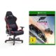 DX Racer1 Gaming Stuhl 78 x 124-134 x 52 cm, Stoffbezug schwarz / rot + Forza Horizon 3