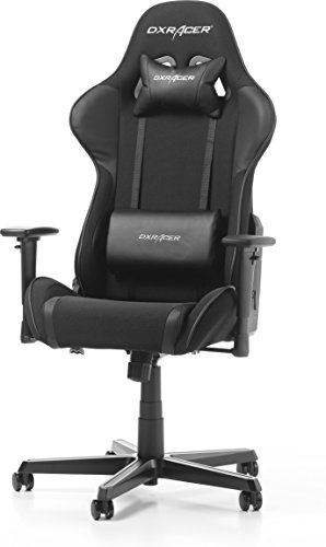 DXRacer (das Original) Formula F11 Gaming Stuhl für PC/PS4/XBOX ONE, ergonomischer Schreibtischstuhl mit Stoffbezug (atmungsaktives Mesh-Gewebe), Schwarz