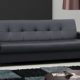 JUSTyou LEO Einzelsofa Sofa Schlafsofa Echtleder Schwarz (LxT): 227x90 cm