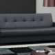 JUSTyou LEO Einzelsofa Sofa Schlafsofa Echtleder Schwarz (LxT): 227x90 cm