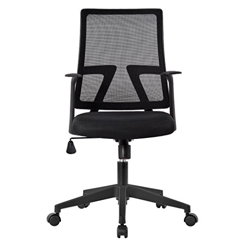 LANGRIA Bürostuhl Netz-Rücklehne Gaming Chair Höhenverstellbar Schreibtischstuhl Wippfunktion Drehstuhl 130 KG Kapazität, Wein-Rot