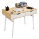 LANGRIA Computertisch Moderner minimalistischer Tisch mit 2 Schubladen 2 eingebaute Ablagefächer Stabile Metallbeine für Arbeitszimmer (100x58x75cm)