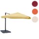 Mendler Gastronomie-Luxus-Ampelschirm Sonnenschirm HWC, Alu 4,3 m ~ Flap, Creme mit Ständer, Drehbar