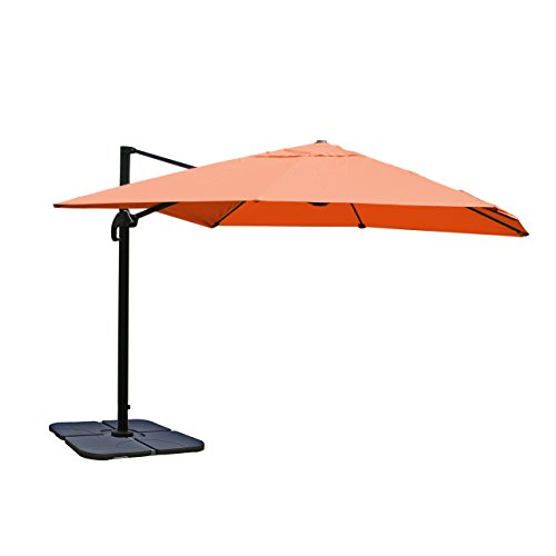 Mendler Gastronomie-Luxus-Ampelschirm Sonnenschirm N22 Aluminium, 4,3 m ~ terrakotta mit Ständer, drehbar