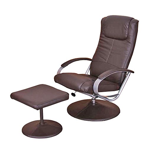 Mendler Relaxliege Relaxsessel Fernsehsessel N44 mit Hocker ~ braun