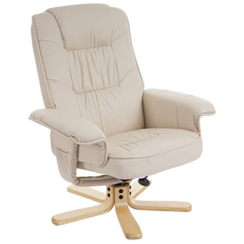 Mendler Relaxsessel Fernsehsessel Sessel Ohne Hocker M56 Kunstleder ~ Creme