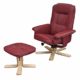 Mendler Relaxsessel Fernsehsessel Sessel mit Hocker M56 Kunstleder ~ bordeaux