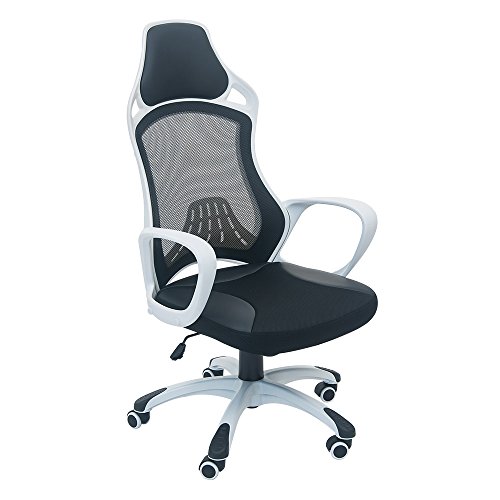 Merax Hohe Rückenlehne Büro Aufgabe Gaming Stuhl (weiß)