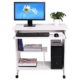Modrine Computertisch Beweglicher PC Tisch Schreibtisch mit Keyboardständer und Rolle für Hause und Bürosarbeit (Weiß)
