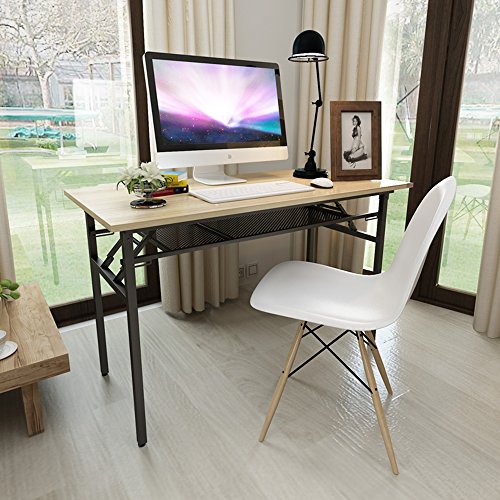 Need Schreibtische 120x60cm Klapptisch Computertisch Konferenztische Workstations Bürotisch Arbeitstisch tragbarer Klapptisch, Teak Eiche Farbe AC7BB