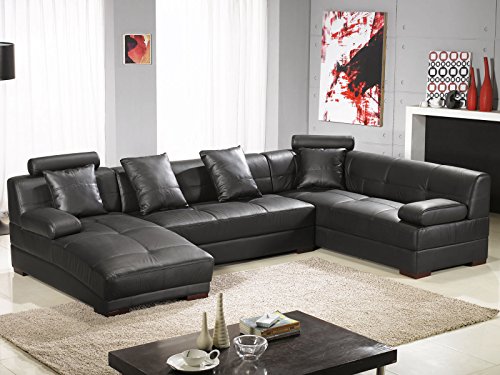 Polstersofa Baretta Farbwahl Wohnlandschaft Polsterecke Couchgarnitur Echtleder mit Kunstleder (Ausrichtung Spiegelverkehrt)