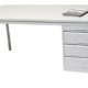 Schreibtisch mit 3er-Schubladenschrank Professional LxB: 180x100 cm, lichtgrau, Marke: Szagato (Arbeitstisch, Computertisch, Bürotisch, Druckertisch)