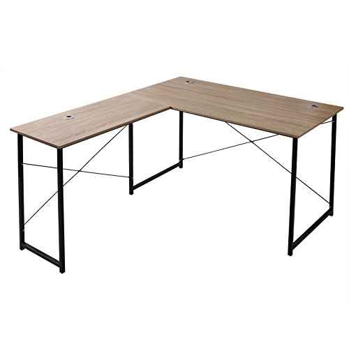 WOLTU TSB12hei Eckschreibtisch Schreibtisch Computertisch Büromöbel PC Tisch Bürotisch Arbeitstisch Winkelschreibtisch aus Holz ca.140x120x75 cm