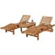 2x Hochwertige TEAK Sonnenliege Gartenliege Strandliege Liegestuhl Holzliege Holz geölt sehr robust Modell: COZY+ 1x Beistelltisch COCO 110x50cm von AS-S