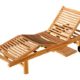ASS Echt Teak Sonnenliege Gartenliege Strandliege Holzliege Holz vielfach Verstellbar mit Tisch Sehr Robust Modell: JAV-Cozy von