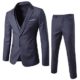 Allthemen Herren 3-Teilig Anzug Slim Fit Zwei Knöpfe Anzughose Anzugweste Grau Medium