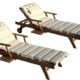 Baltico Teak Holz Liege Gartenliege Sonnenliege 2 Stueck + Auflage Creme11