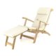 Divero Liegestuhl Deckchair Florentine Sonnenliege Steamer Chair mit Auflage Natur Creme