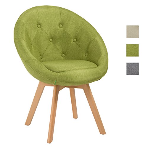 Duhome Stuhl Esszimmerstuhl Grün Küchenstuhl mit Holzbeinen Sessel Retro Stoffbezug Farbauswahl 509G