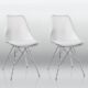 Esszimmerstuhl 2er Set in Weiß Küchenstuhl Kunststoff mit SItzkissen Stuhl Vintage Design Retro Duhome 0551