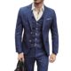 Herren Anzug Slim Fit 3 Teilig mit Weste Sakko Anzughose Business Smoking von Harrms (Blau, L/50)