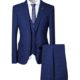 Herren SLIM FIT Business Kariert Modischer Anzug 3-Teilig Sakko von Allthemen Marineblau Medium