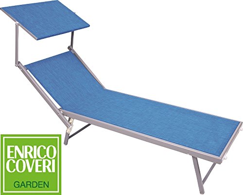 Lgv Sonnenliege Liegestuhl Strand Lido Meer Aluminium verstellbar blau Textilene Enrico Coveri