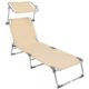 MCTECH Klappbar Strandliege Freizeitliege Gartenliege Sonnenliege Schaukelliege Campingliege Regiestuhl, 188 x 58 x 30 cm (Beige)