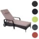 Mendler Poly-Rattan Sonnenliege Carrara, Relaxliege Gartenliege Liege, Alu ~ Braun, Kissen Beige