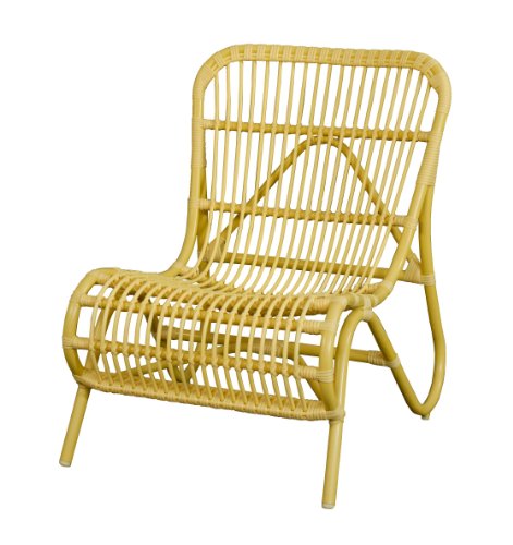 Moderner OUTDOOR Liege-Stuhl "Holiday" im Retro-Design / Garten-Sessel aus stabilem Aluminium in Trendfarbe (Gelb)
