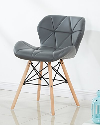 P & N Homewares® Cecilia Eiffel millmead inspiriert Stuhl aus Kunststoff Retro Weiß Schwarz Grau Rot Esszimmerstuhl Büro Stuhl Lounge grau
