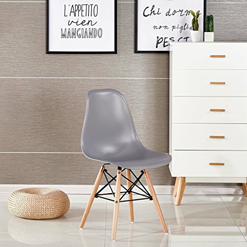 P & N Homewares® Moda Stuhl Kunststoff Retro Esstisch Stühlen Moderne Möbel, grau, 1 Stuhl