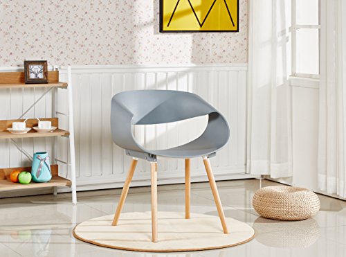 P & N Homewares® Nest Stuhl Kunststoff Retro modernen Esszimmerstühlen, weiß schwarz grau gelb braun, plastik, grau, One Chair