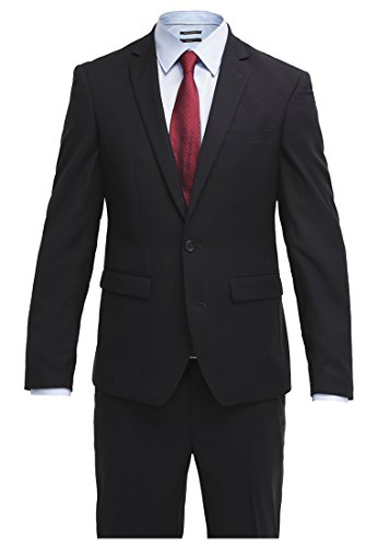 Pier One Anzug Herren Slim Fit Schwarz, Größe 48