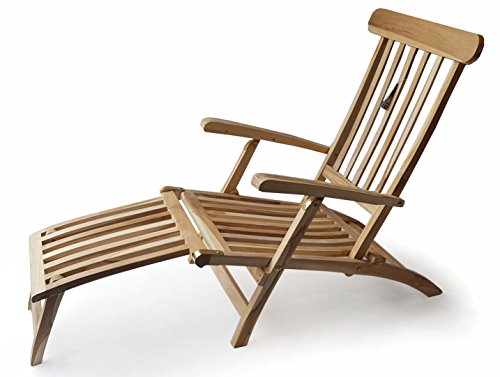 Ploß Teak Holz Deckchair Titanic Liege Stuhl Sonnenliege 166x60x97cm