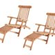 SAM 2er Set Teak-Holz Deckchair Puccon, Verstellbare Sonnenliege, klappbar, Ideal für Balkon, Terrasse und Garten