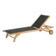 Skagerak Columbus Sonnenliege, schwarz Gestell teak mit SunTexture 220x31x31cm