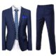 Slim Fit 2-Teilig Herren Anzug für Hochzeit Party Dunkelblau Large