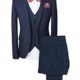 Slim Fit Schnitt Herren ein knopf 3-Teilig Anzug Kariert Design mit Weste +Fliege Hochzeit Party