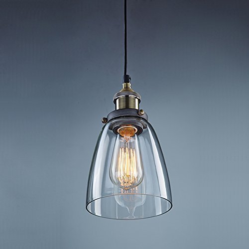 Unimall Hängelampe Pendelleuchte Glas Retro Industrie Stil Esszimmerlampen hängend Ideal für Bar Küche Esszimmer (ohne Glühbirne）